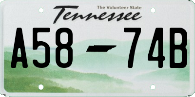 TN license plate A5874B