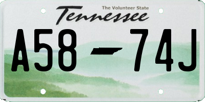 TN license plate A5874J