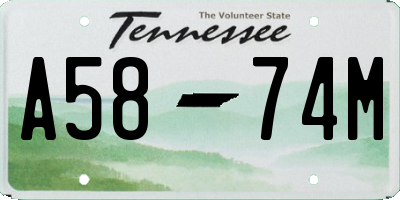 TN license plate A5874M