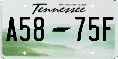 TN license plate A5875F