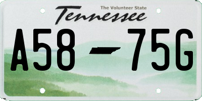 TN license plate A5875G
