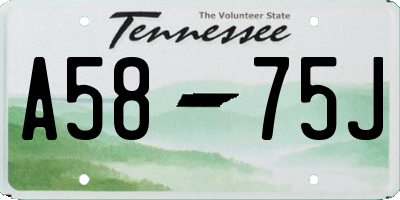 TN license plate A5875J