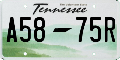 TN license plate A5875R