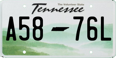 TN license plate A5876L