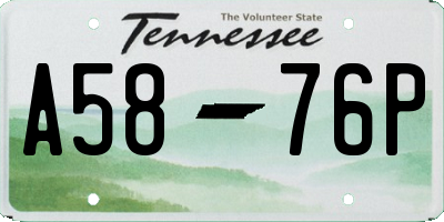 TN license plate A5876P
