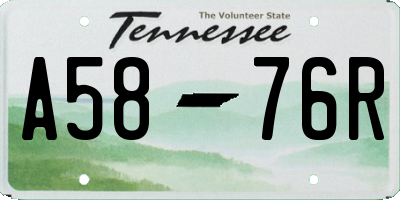 TN license plate A5876R