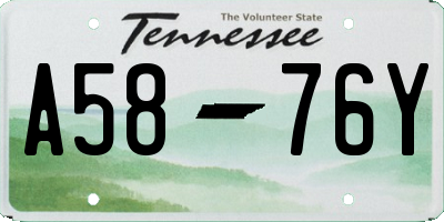 TN license plate A5876Y