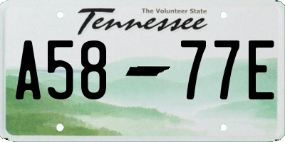 TN license plate A5877E