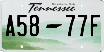 TN license plate A5877F