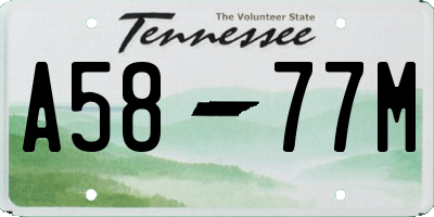 TN license plate A5877M