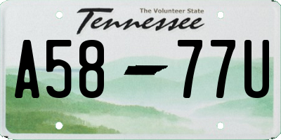 TN license plate A5877U