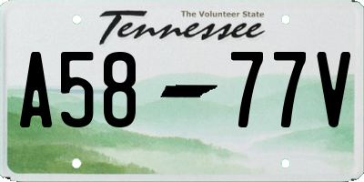 TN license plate A5877V