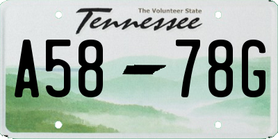 TN license plate A5878G