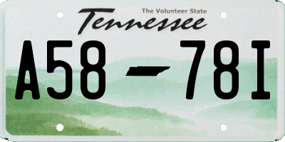 TN license plate A5878I