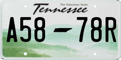 TN license plate A5878R