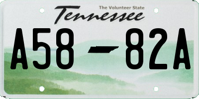 TN license plate A5882A