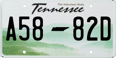 TN license plate A5882D