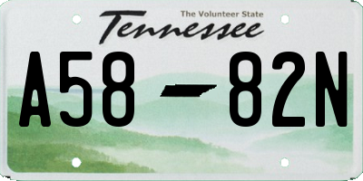 TN license plate A5882N