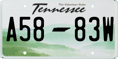 TN license plate A5883W