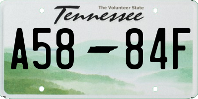 TN license plate A5884F