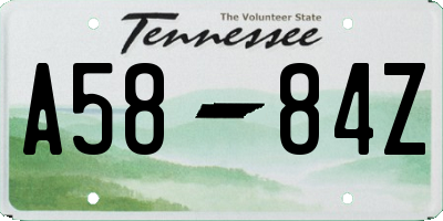 TN license plate A5884Z