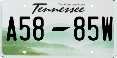 TN license plate A5885W