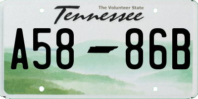 TN license plate A5886B
