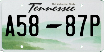 TN license plate A5887P