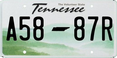 TN license plate A5887R