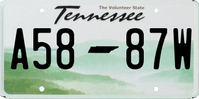 TN license plate A5887W