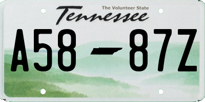 TN license plate A5887Z
