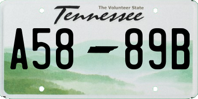 TN license plate A5889B