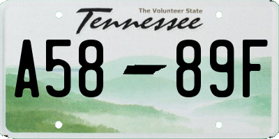 TN license plate A5889F