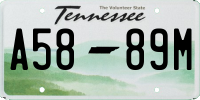 TN license plate A5889M