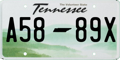 TN license plate A5889X