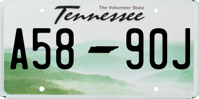 TN license plate A5890J