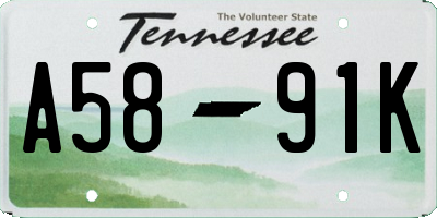 TN license plate A5891K