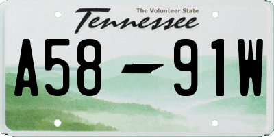 TN license plate A5891W