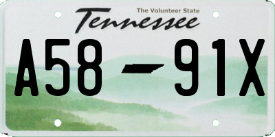 TN license plate A5891X
