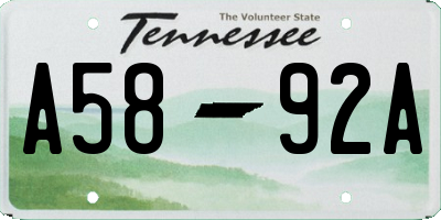 TN license plate A5892A