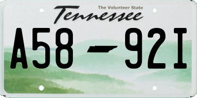 TN license plate A5892I
