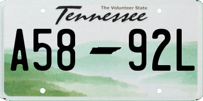 TN license plate A5892L