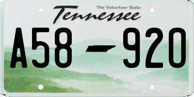 TN license plate A5892O