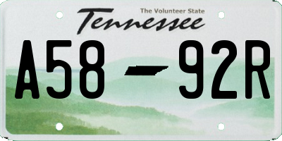 TN license plate A5892R