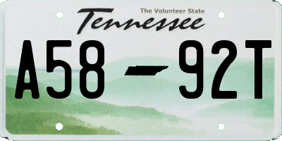 TN license plate A5892T