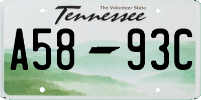 TN license plate A5893C