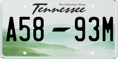 TN license plate A5893M
