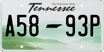 TN license plate A5893P