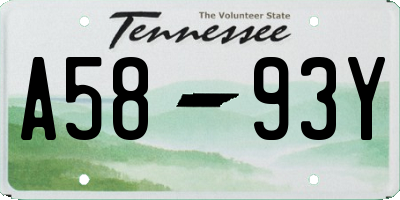 TN license plate A5893Y