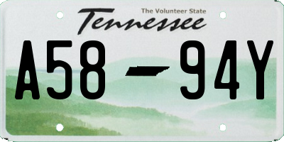 TN license plate A5894Y